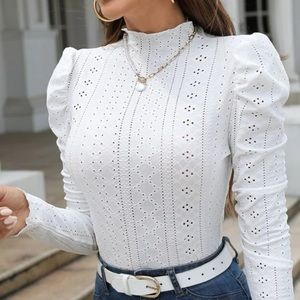 Black Pointelle Knit Bodysuit